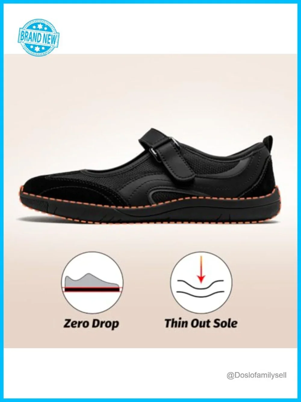 Barefoot Mary Jane Flats Wide Toe Box Slip On Comfort Walking Shoes